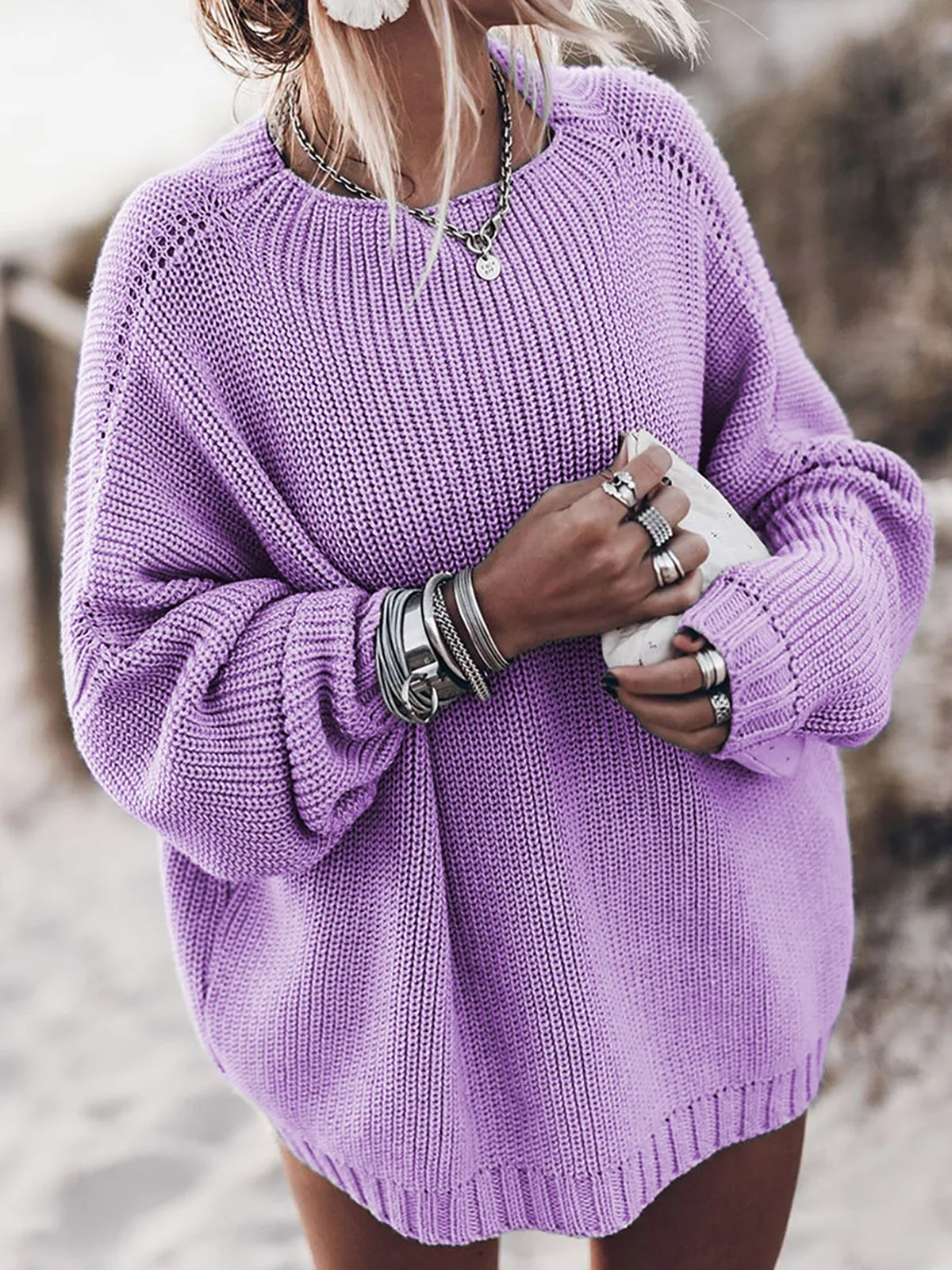 Evien | Lässig Grobstrickpullover Damen | Übergröße