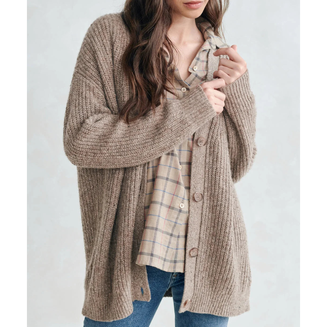 Araceli | Damen Lange Strickjacke | Warm