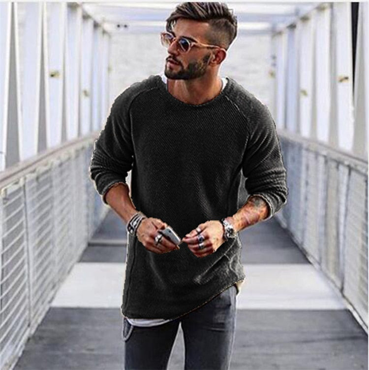 Declan | Stylischer langer Strickpullover für Herren