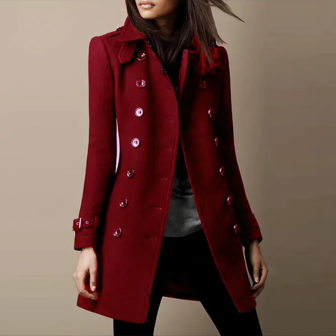 Raideny | Damen Lange Trench Mantel | Warm