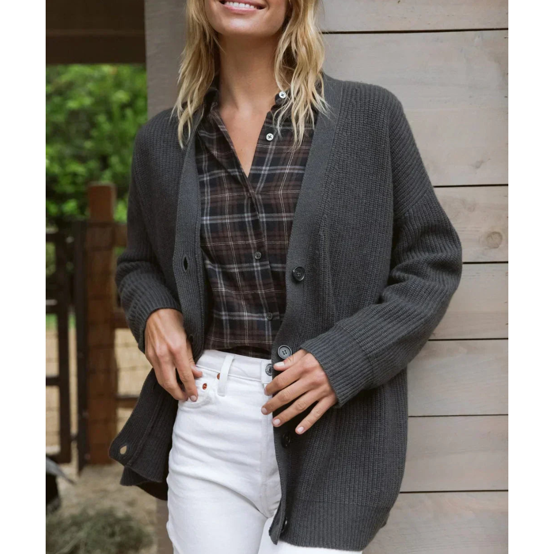 Araceli | Damen Lange Strickjacke | Warm