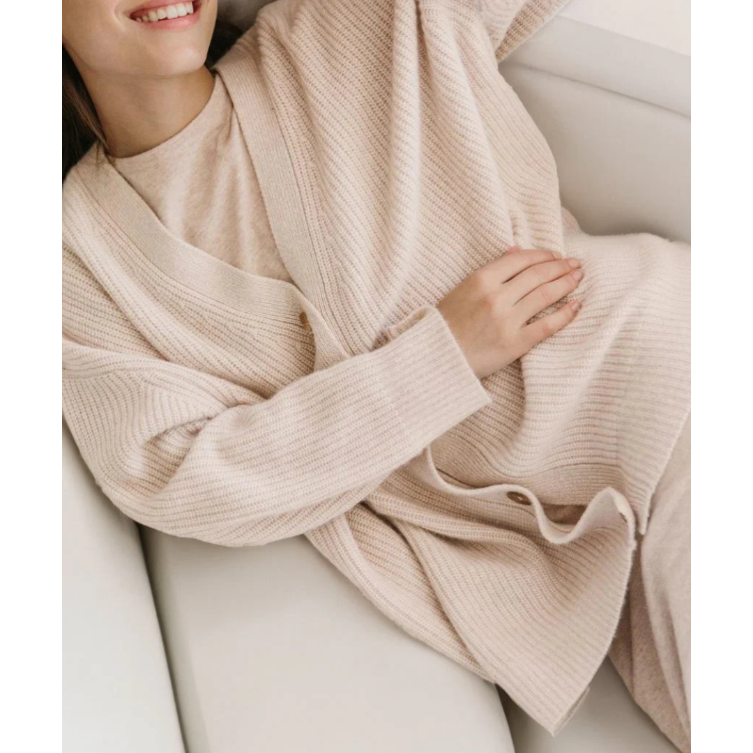Araceli | Damen Lange Strickjacke | Warm