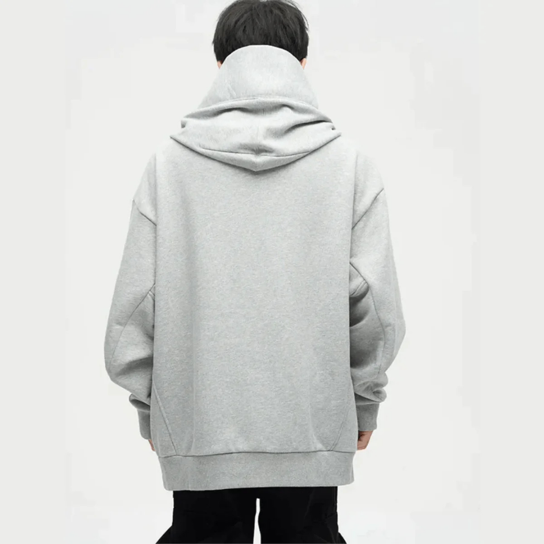 Herren Übergroßer Doppelhals Kapuzenpulli | Bequem