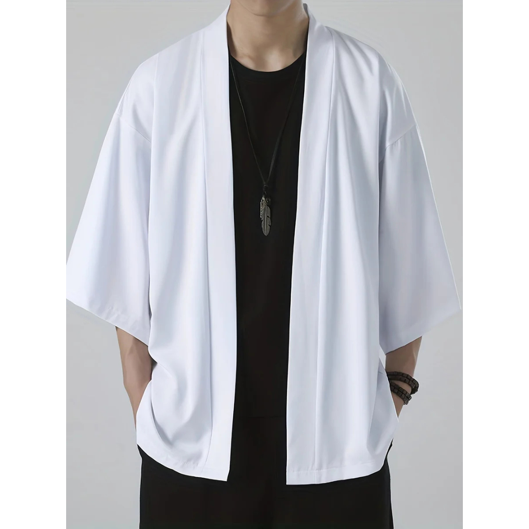 Herren Casual Kimono Strickjacke | Lang