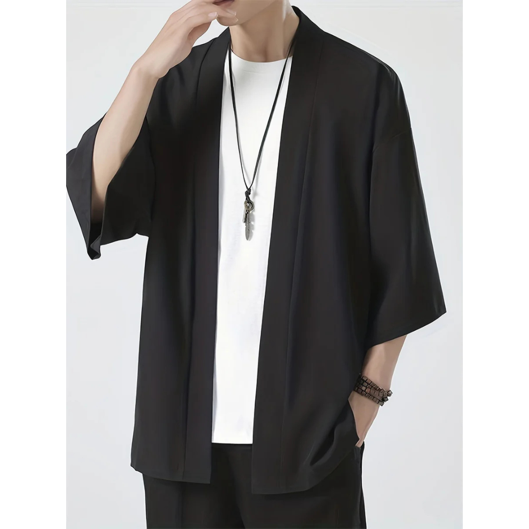 Herren Casual Kimono Strickjacke | Lang