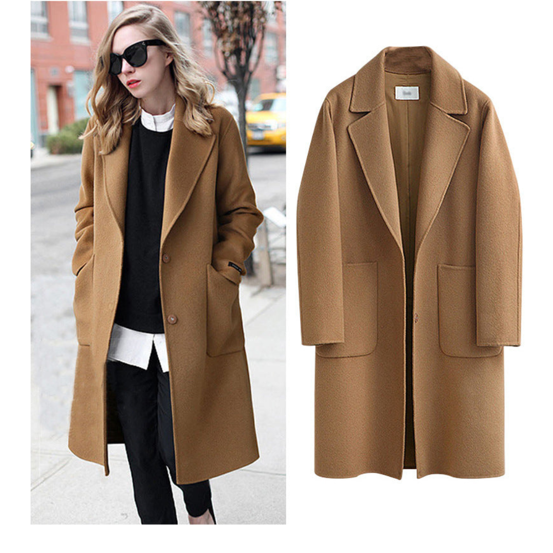 Damen Langarm Winter Warm Trench Mantel | Lange