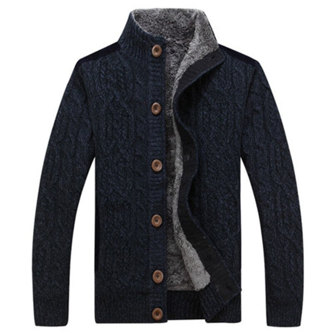Herren Winter Langarm Strick Strickjacke | Warm