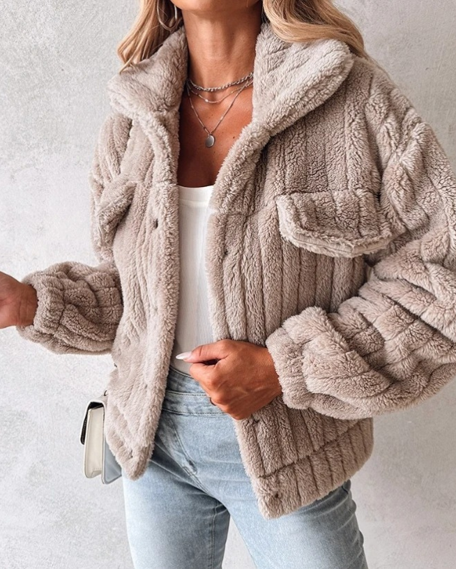 Damen Warmer Teddymantel | Gemütlich