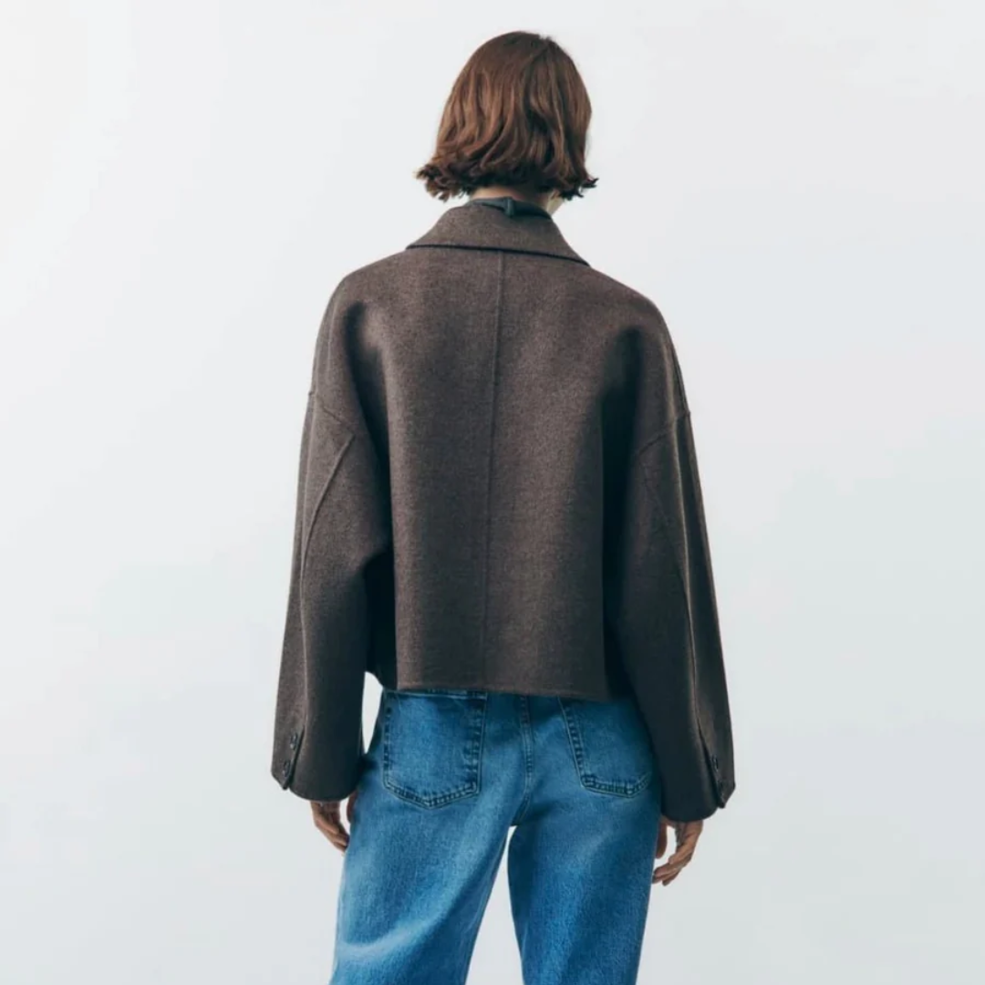 Damen Kurze Strickmantel | Langarm
