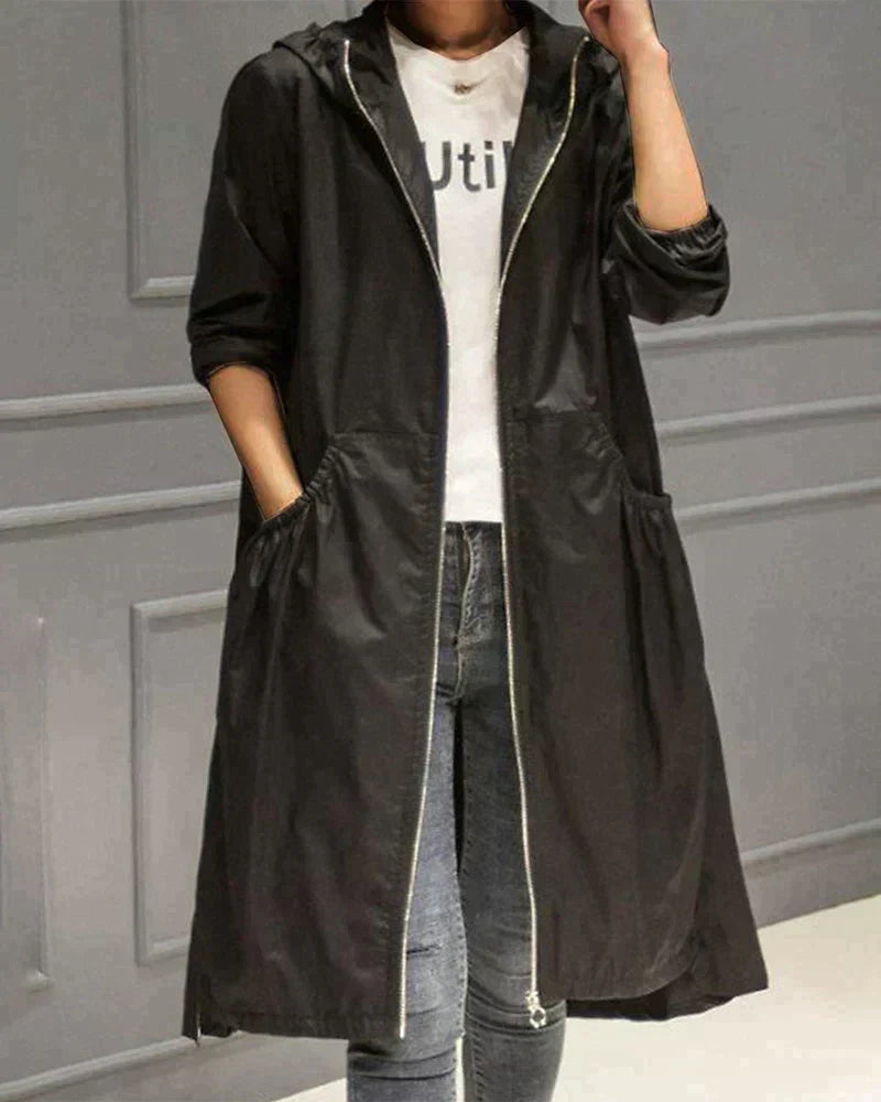 Wasserdichte Regenjacke Damen | Reißverschluss