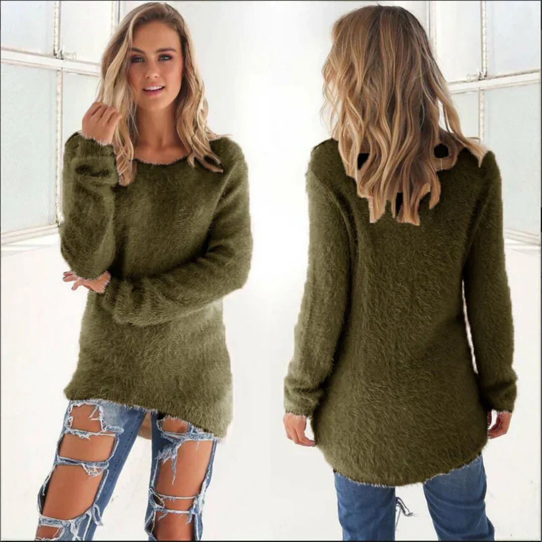 Damen Strick Warm Rundhalsausschnitt Pullover | Winter