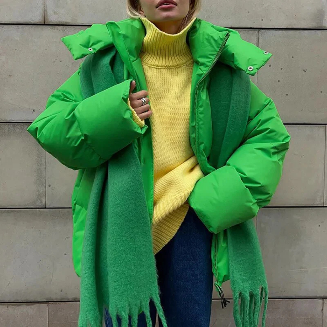 Stellianet | Damen Puffer Kapuzenjacke | Übergroß