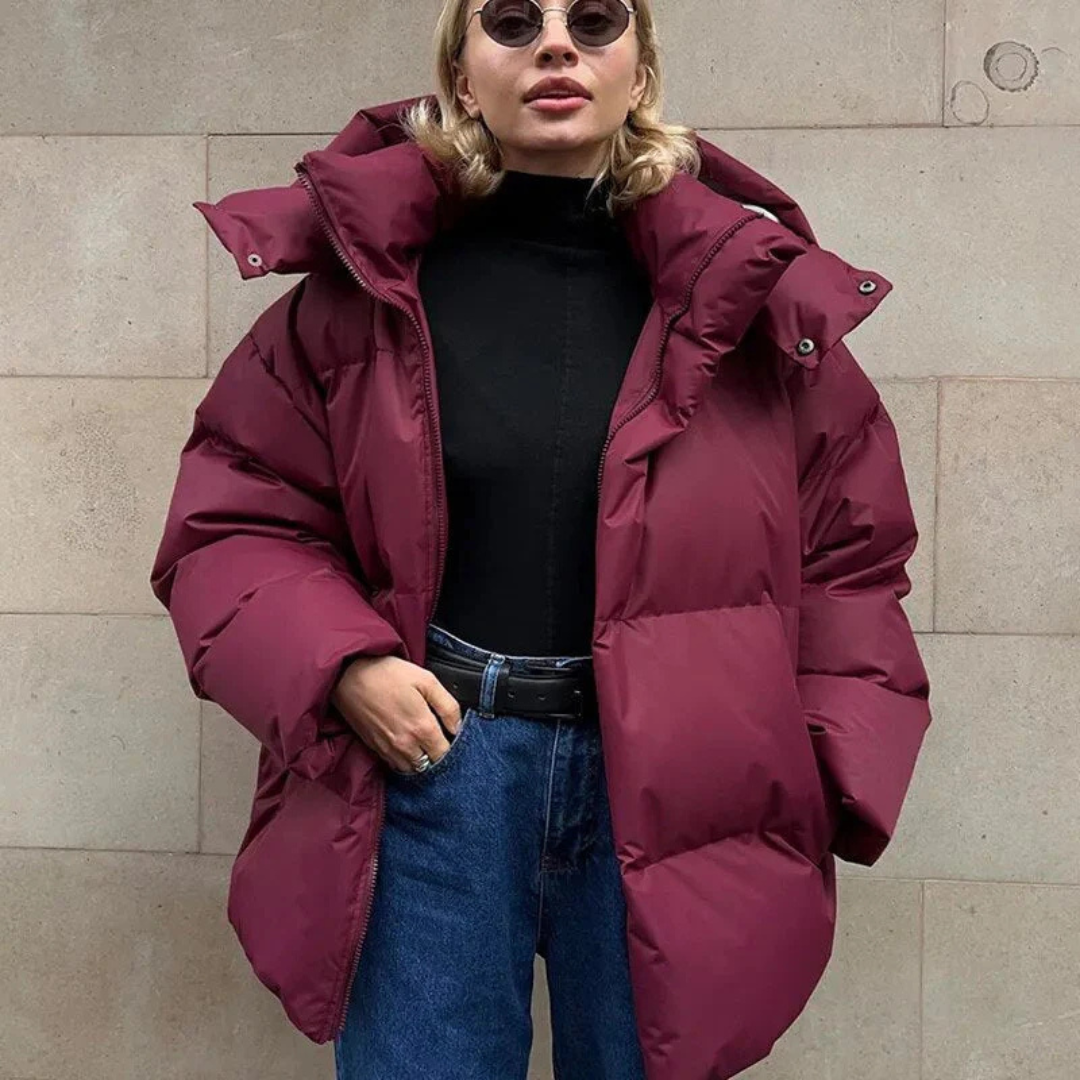Stellianet | Damen Puffer Kapuzenjacke | Übergroß