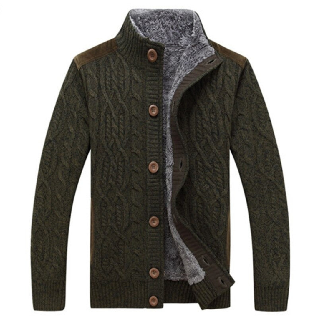 Herren Winter Langarm Strick Strickjacke | Warm