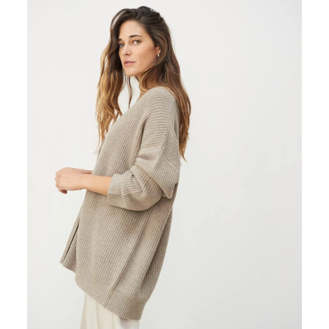 Araceli | Damen Lange Strickjacke | Warm