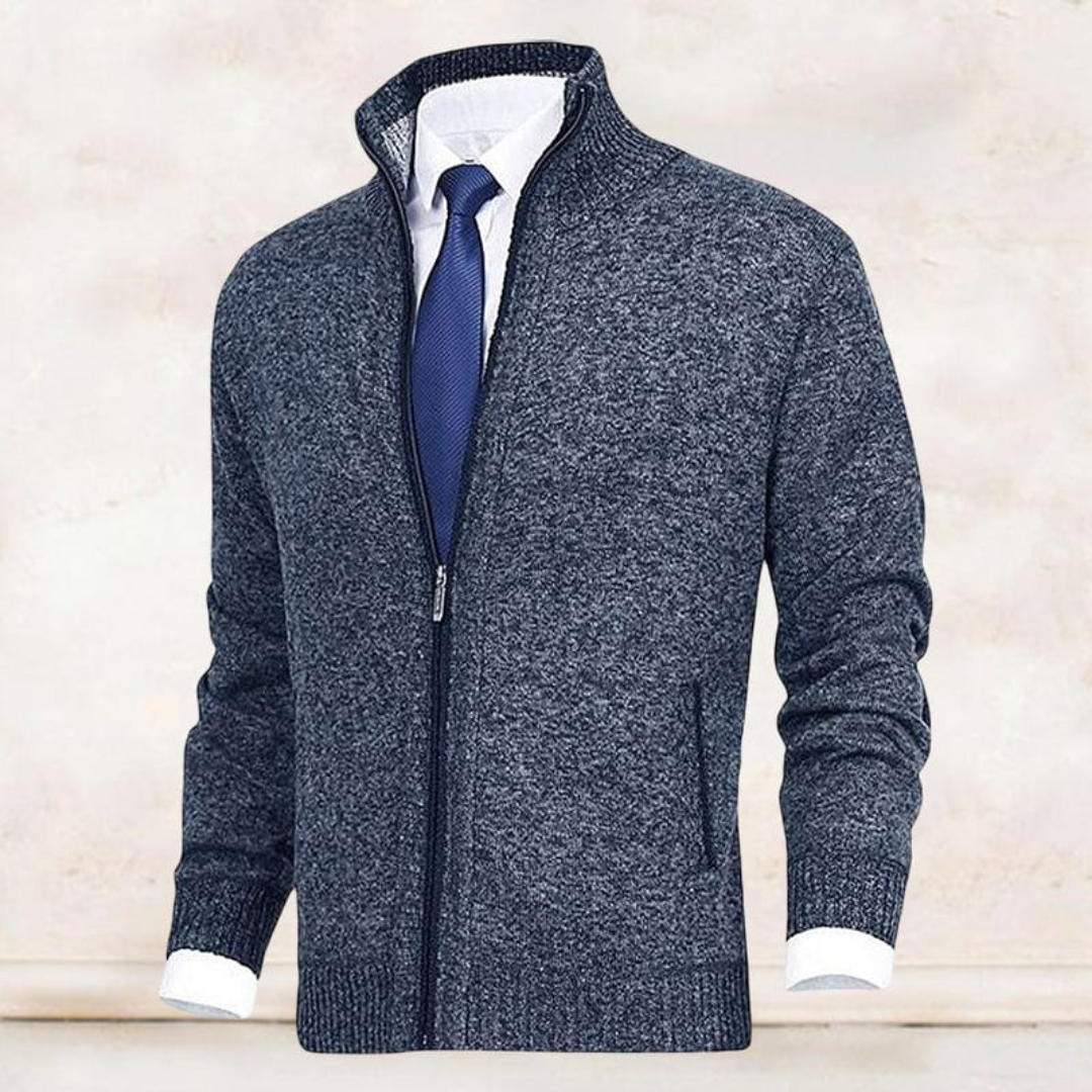 Herren Reißverschluss Winter Strickjacke | Langarm