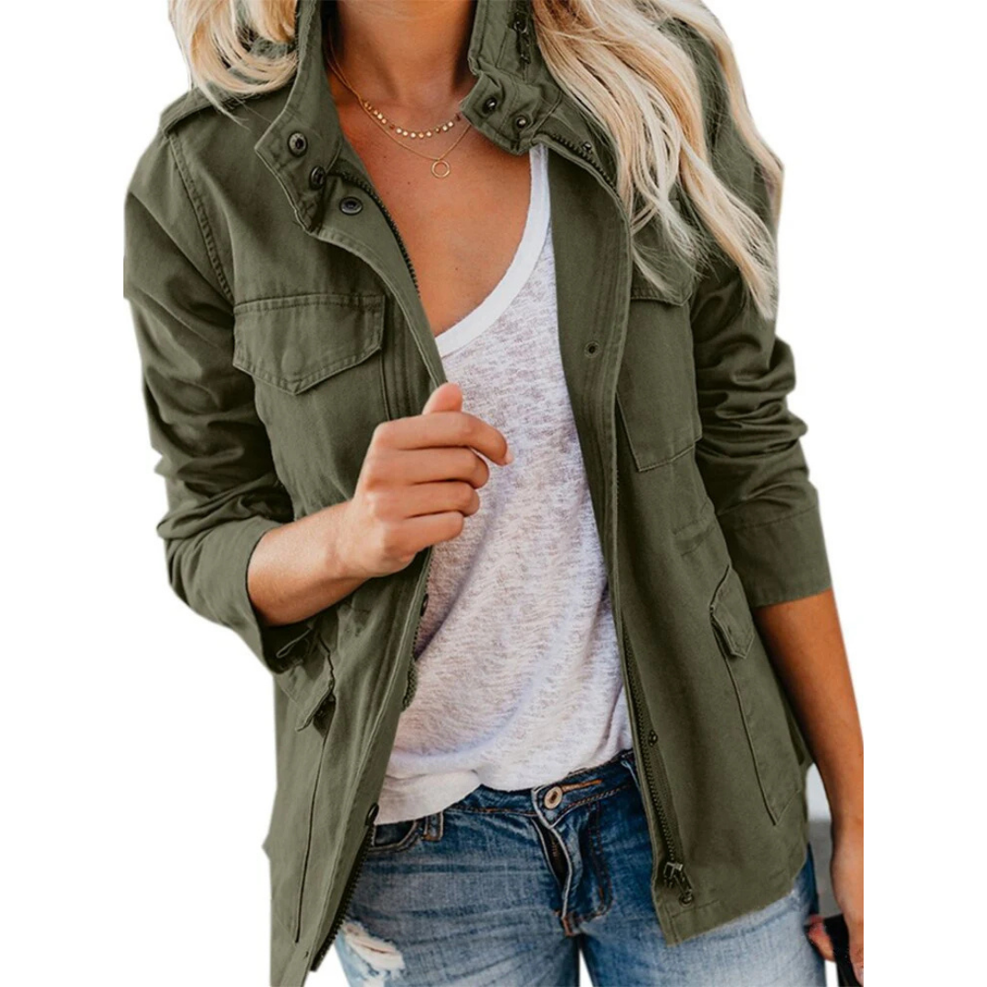 Damen Reißverschluss Lässige Jacke | Stilvoll
