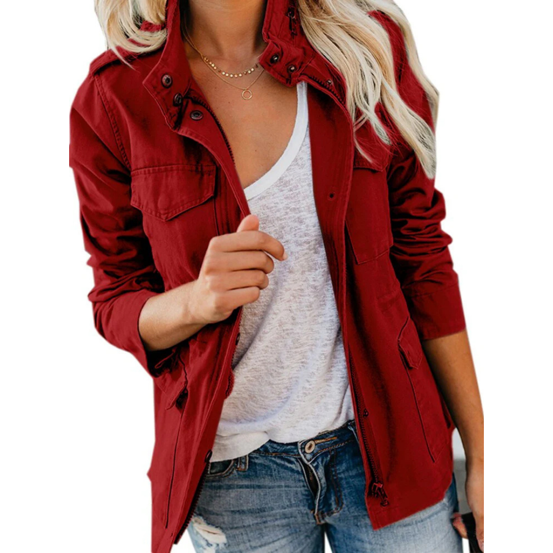 Damen Reißverschluss Lässige Jacke | Stilvoll