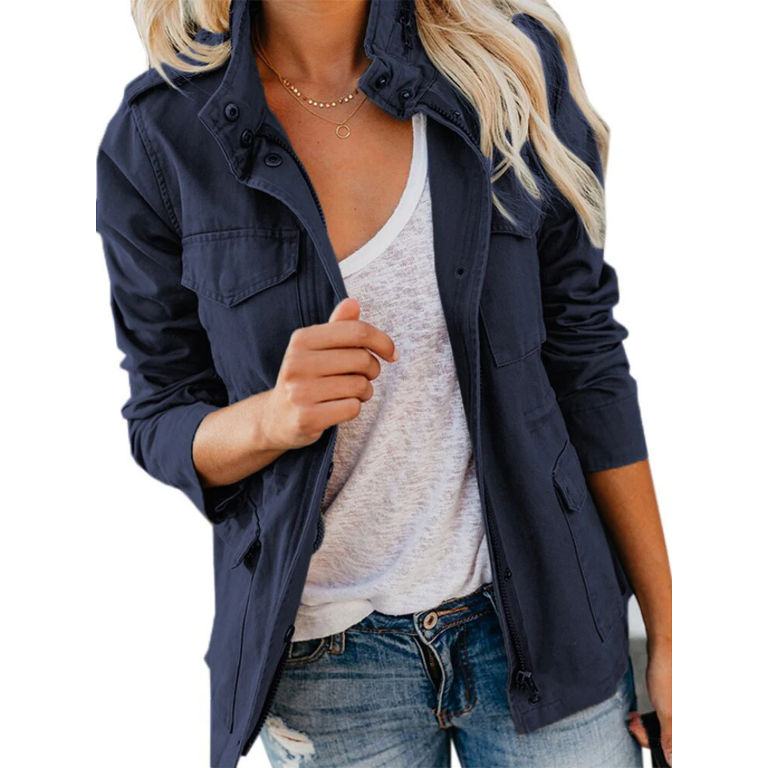 Damen Reißverschluss Lässige Jacke | Stilvoll