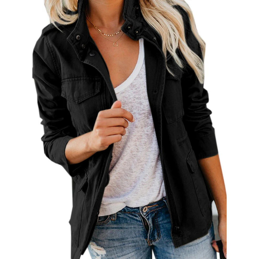 Damen Reißverschluss Lässige Jacke | Stilvoll