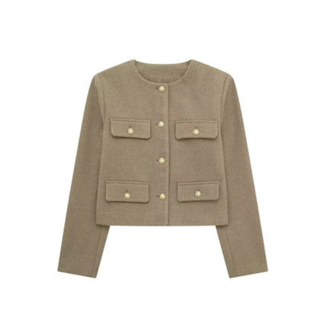 Damen Kurze Vintage Jacke | Langarm