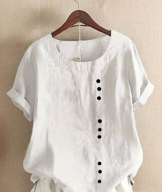 Kelly | Einfarbiges Kurzarm-Bluse mit Rundhalsausschnitt