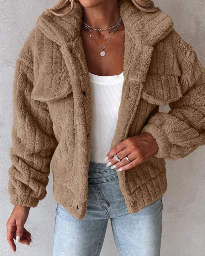 Damen Warmer Teddymantel | Gemütlich