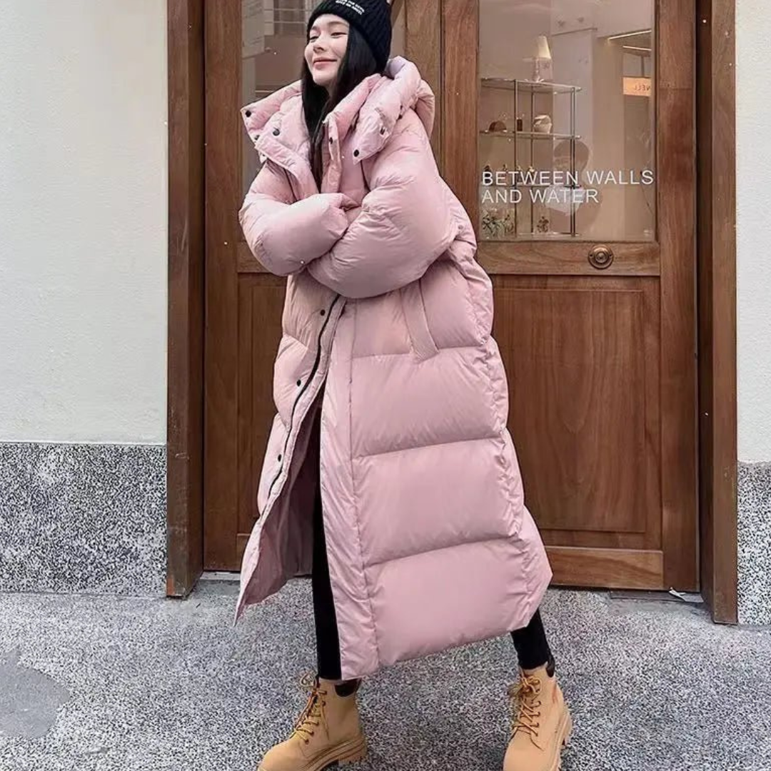 Damen Lange Winter Puffer Daunenjacke | Kapuze