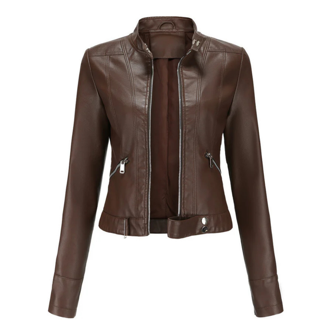 Damen Reißverschluss Kurze Bikerjacke | Langarm