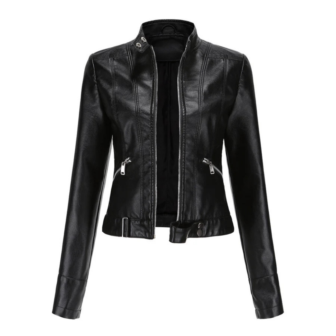 Damen Reißverschluss Kurze Bikerjacke | Langarm