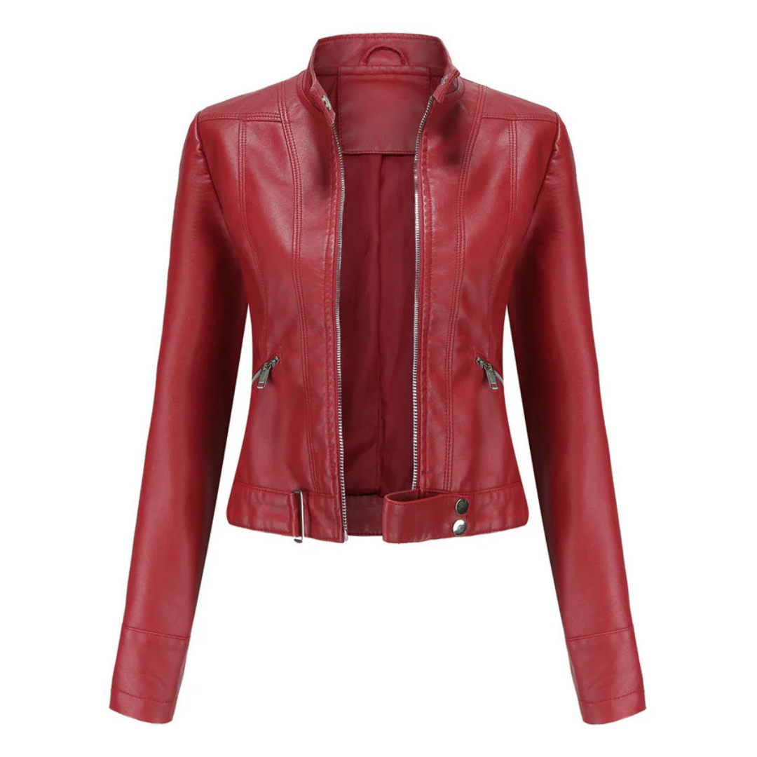 Damen Reißverschluss Kurze Bikerjacke | Langarm