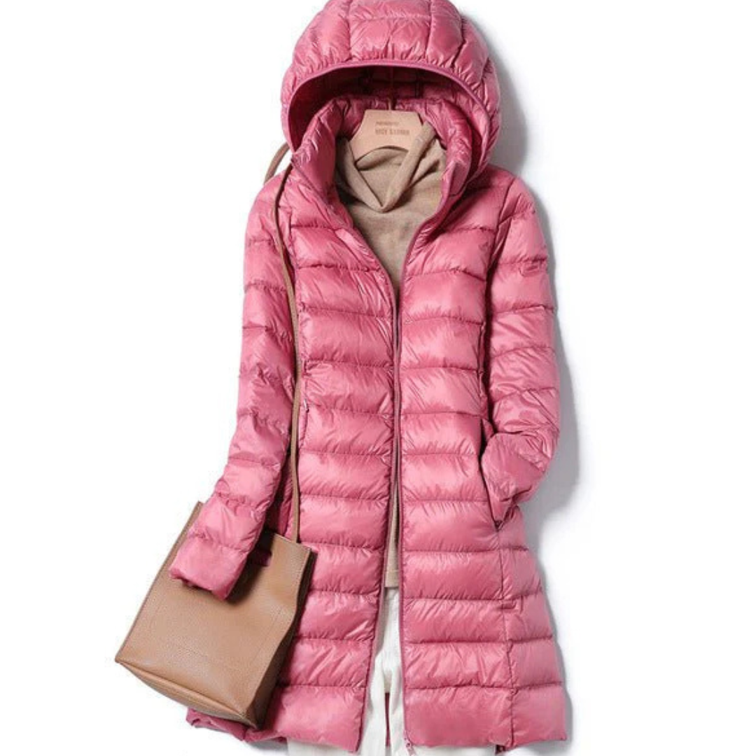 Damen Lange Winter Puffer Jacke | Kapuze