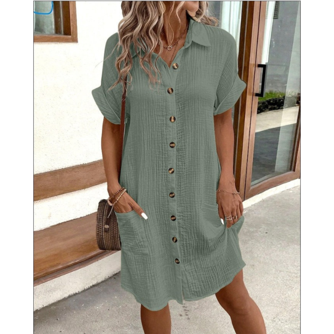 Gabriele | Damen Modernes Hemdkleid