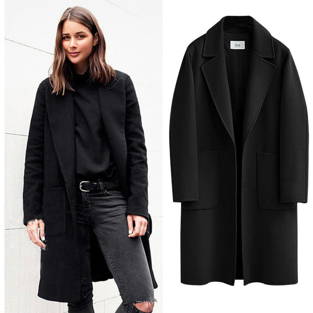 Damen Langarm Winter Warm Trench Mantel | Lange