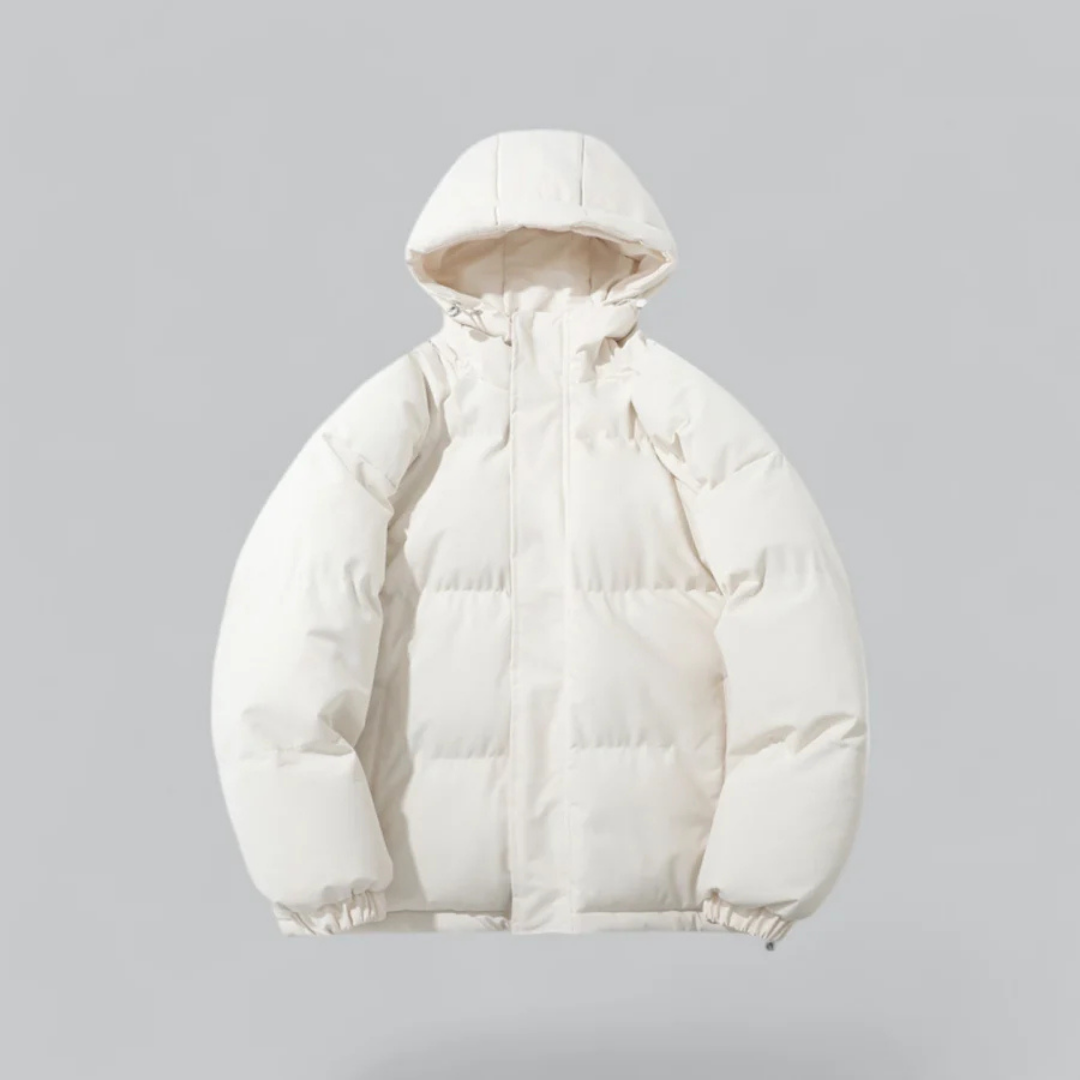 Unisex Puffer Kurze Kapuzenjacke | Reißverschluss