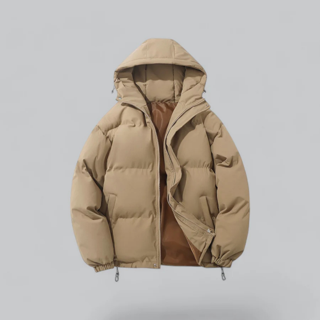 Unisex Puffer Kurze Kapuzenjacke | Reißverschluss