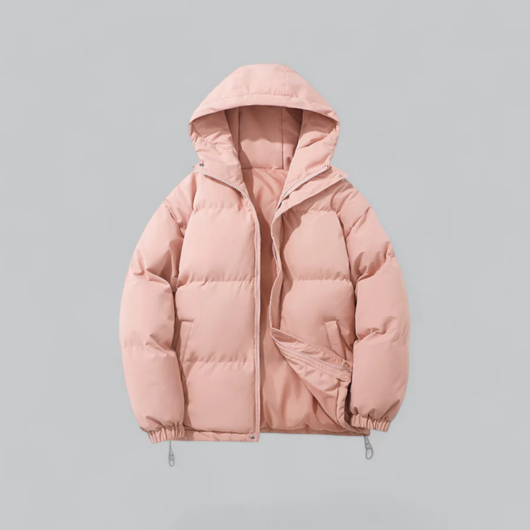 Unisex Puffer Kurze Kapuzenjacke | Reißverschluss