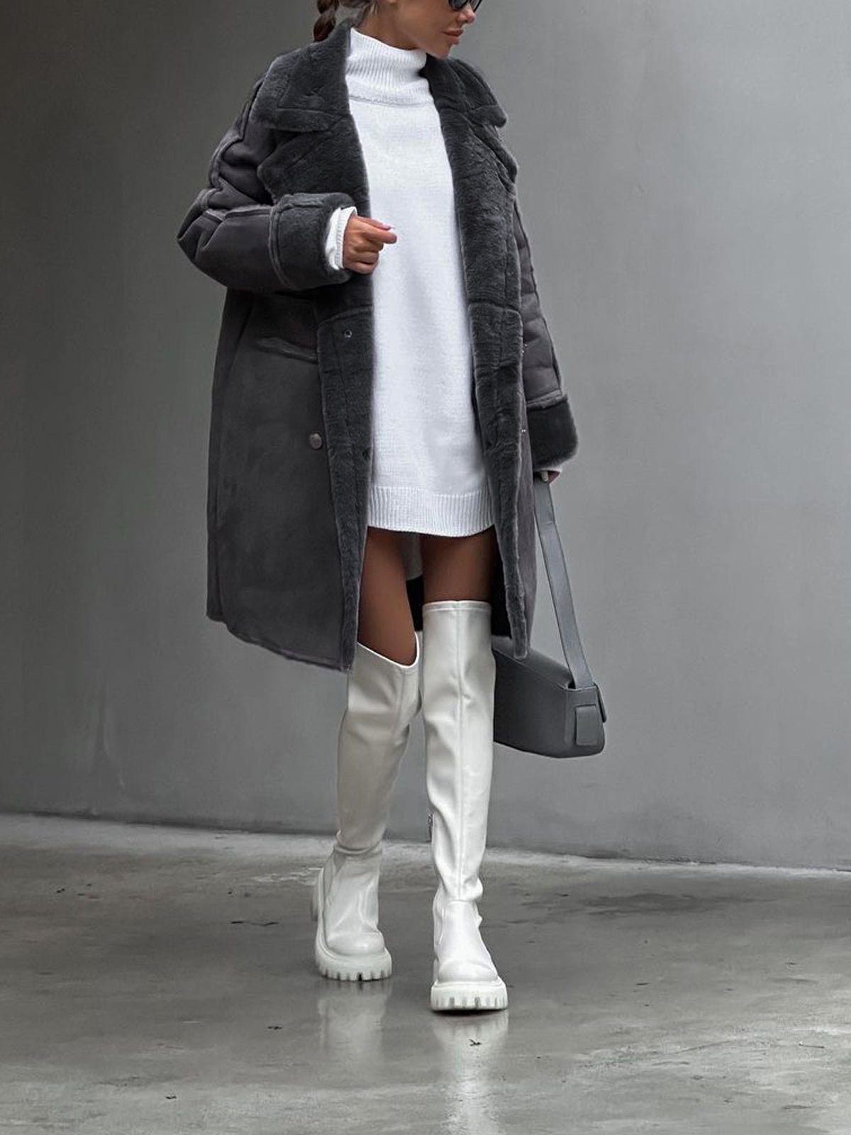 Damen Winter-Teddymantel | Übergrößer