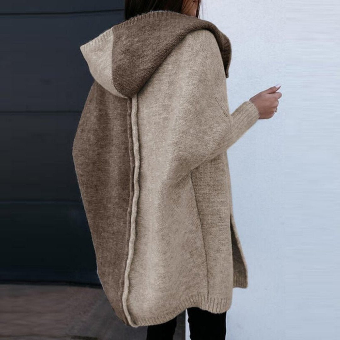 Cascamin | Damen Kapuze Lange Strickjacke | Warm