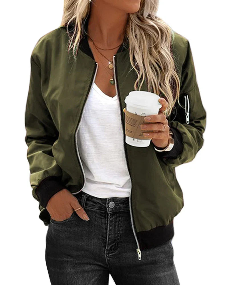 Damen Klassische Bomberjacke | Langarm
