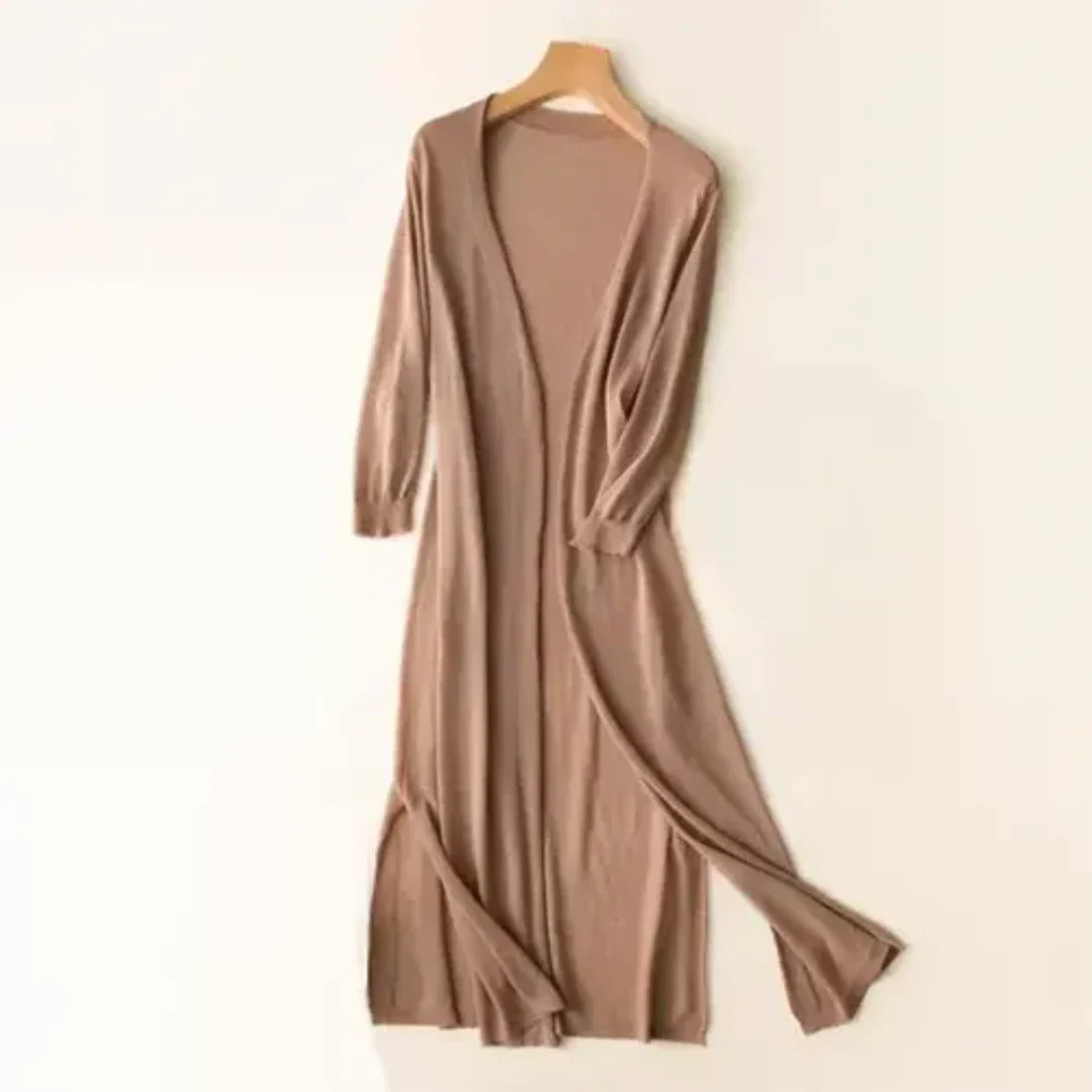 Inezimen | Damen Lange Moderne Strickjacke | Leicht