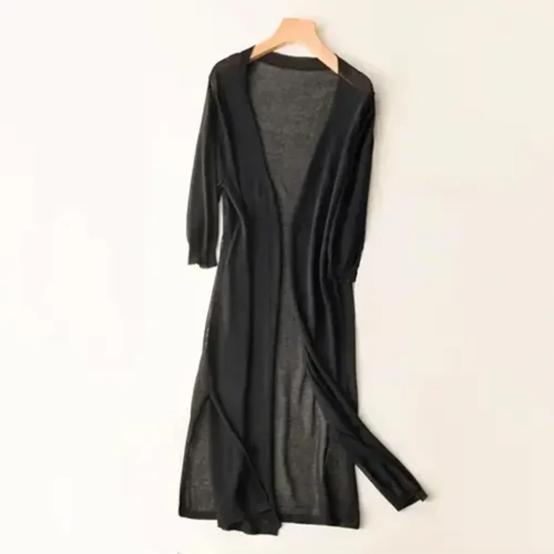 Inezimen | Damen Lange Moderne Strickjacke | Leicht