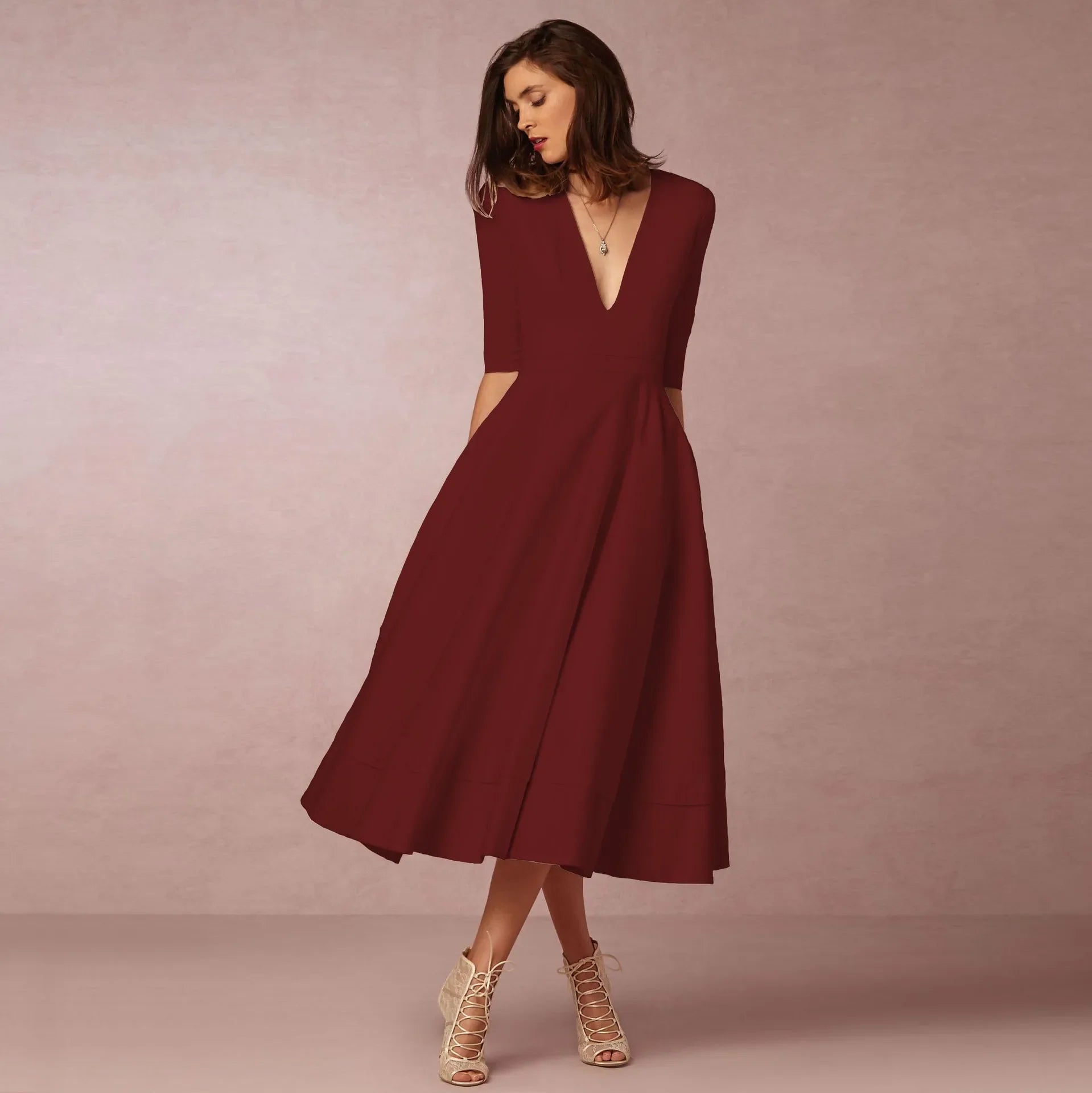 Roryna | Damen Hochzeitsgast Kleid Sommer | Midikleid