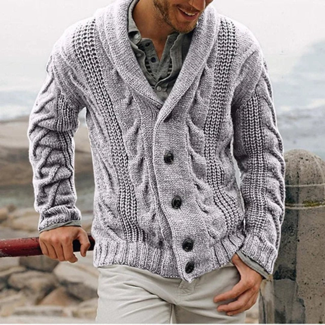 Herren Langarm Warme Strick Strickjacke | Winter
