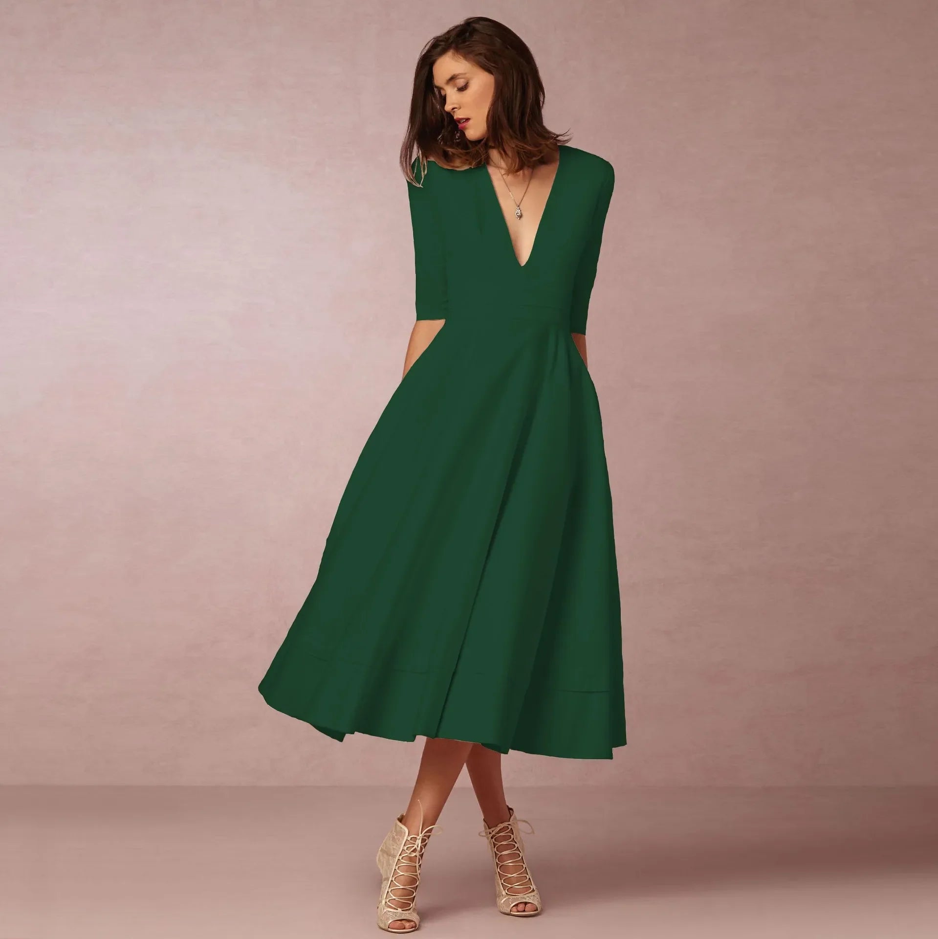Roryna | Damen Hochzeitsgast Kleid Sommer | Midikleid