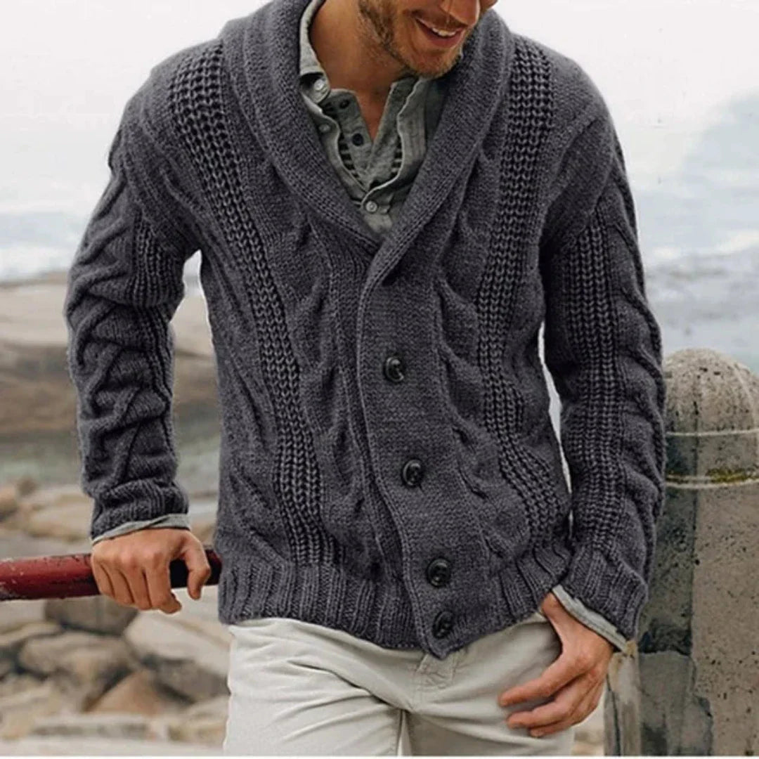 Herren Langarm Warme Strick Strickjacke | Winter