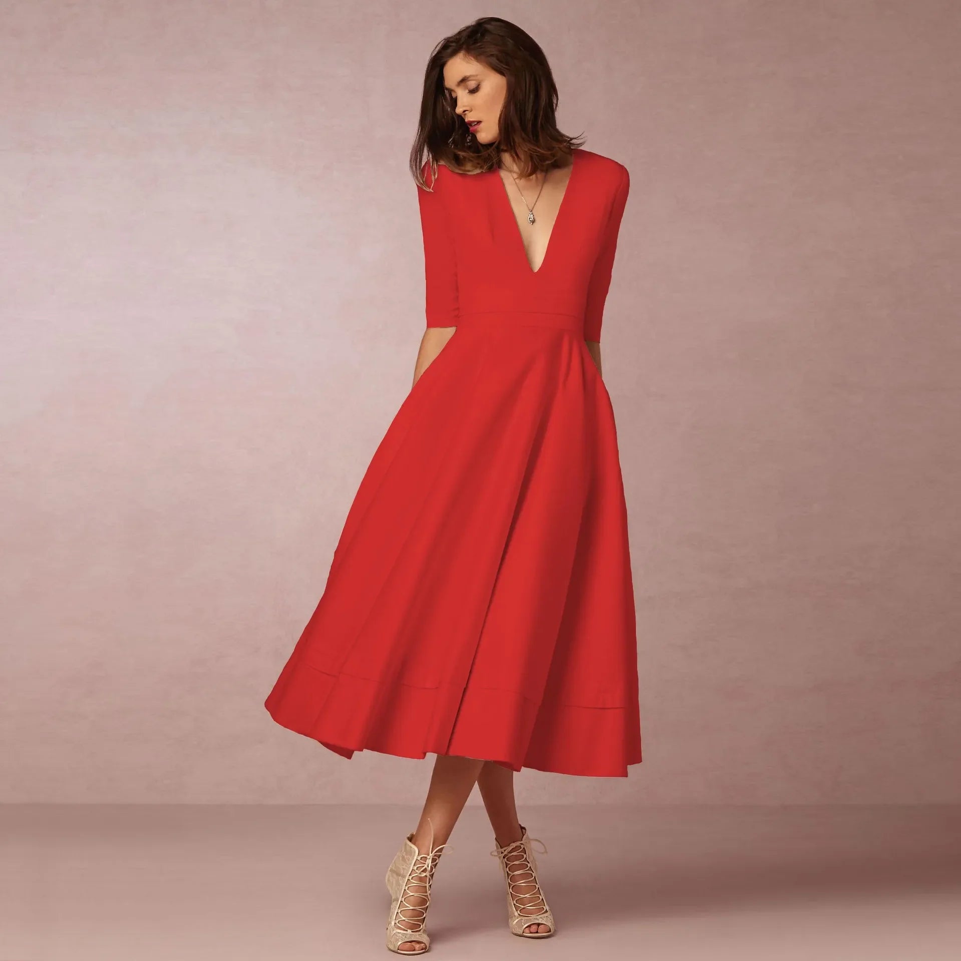 Roryna | Damen Hochzeitsgast Kleid Sommer | Midikleid