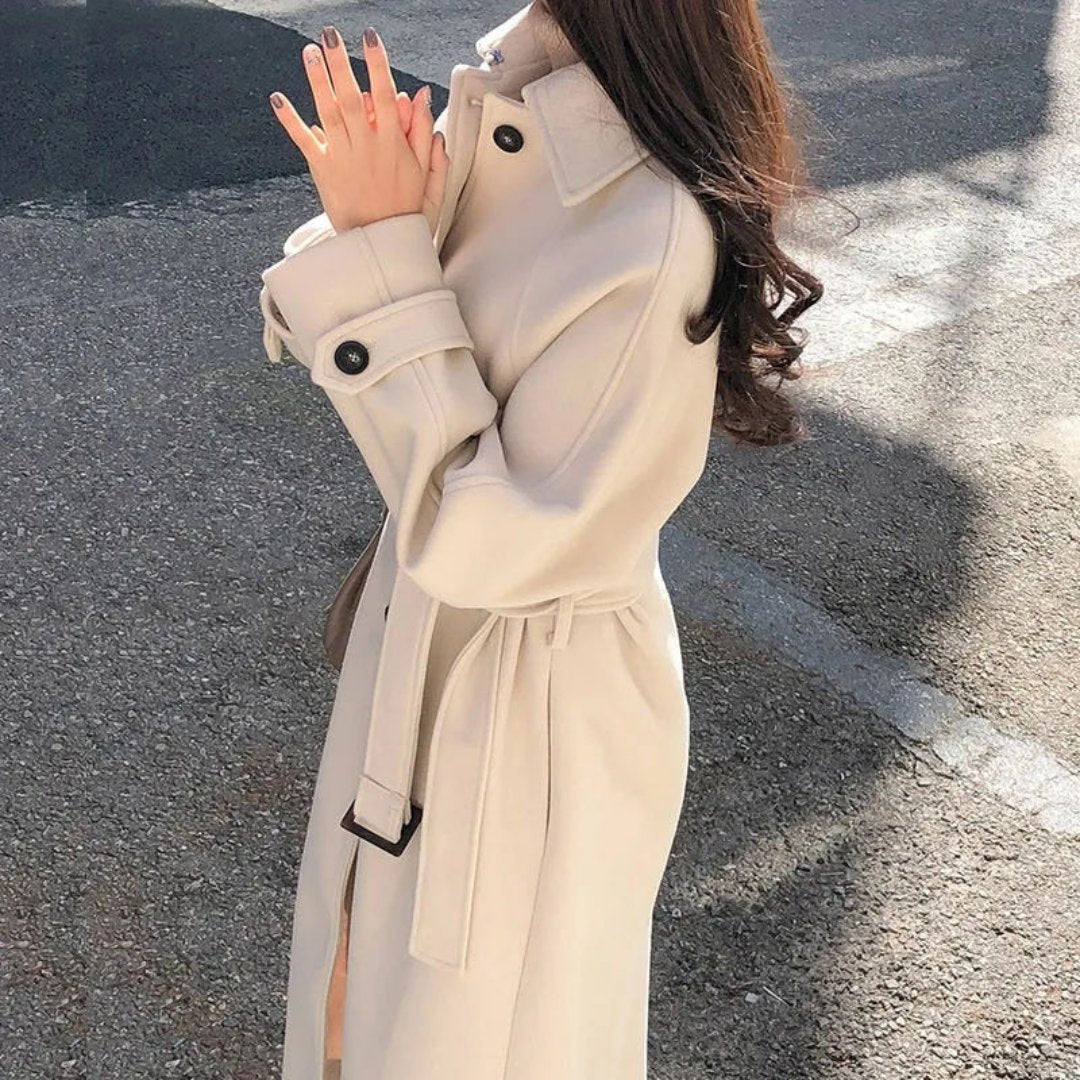 Malinam | Damen Lange Trench Mantel | Warm