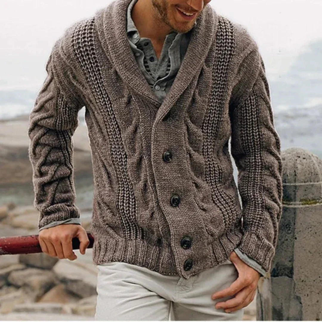 Herren Langarm Warme Strick Strickjacke | Winter