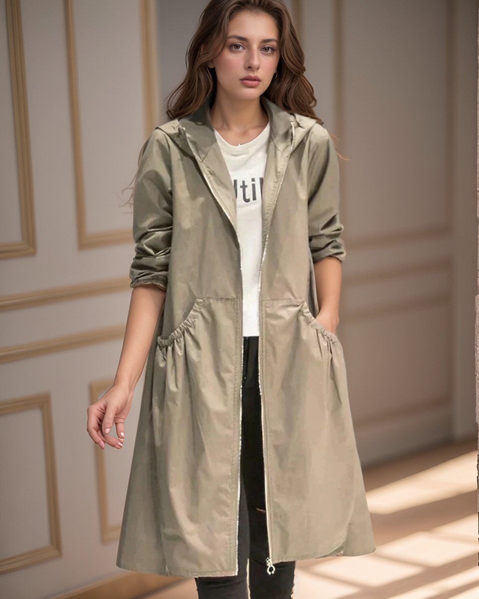 Wasserdichte Regenjacke Damen | Reißverschluss